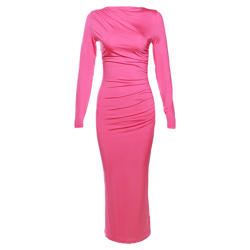 2024 Spring Summer Women's Fashion Long Sleeve Dress