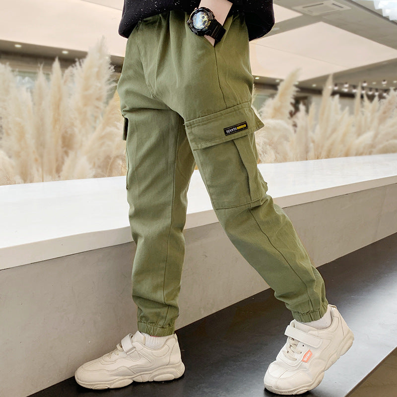 Boys' Thin Casual Loose Summer Overalls Pants