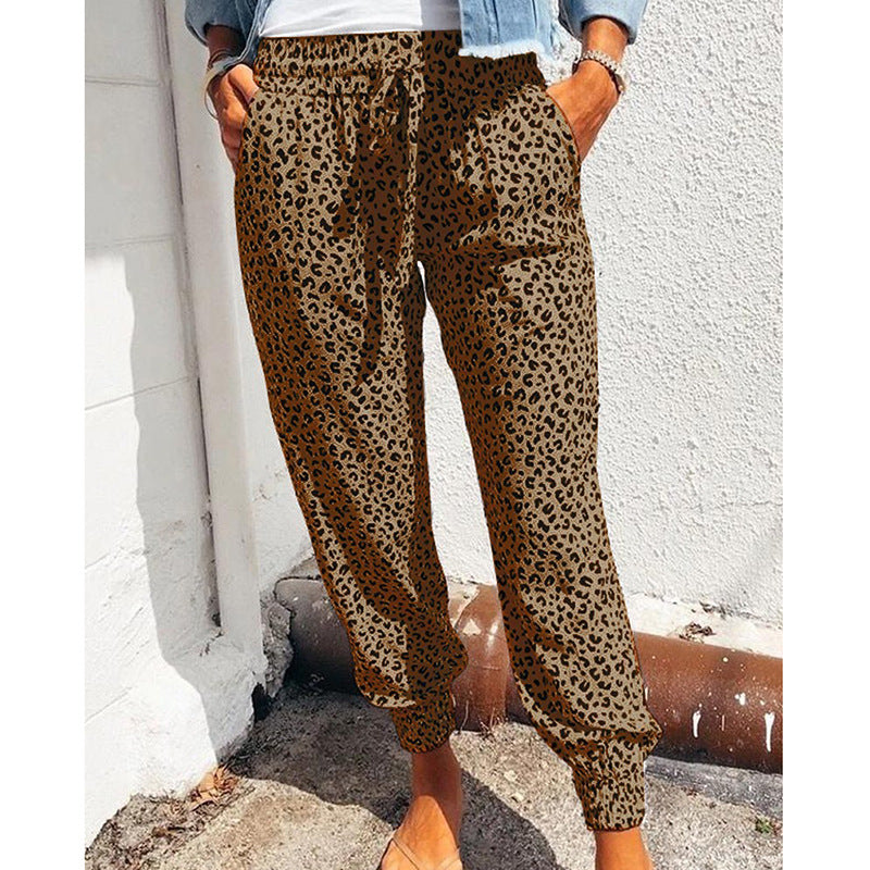 Loose Skull Leopard Print Casual Pants for Men/Women