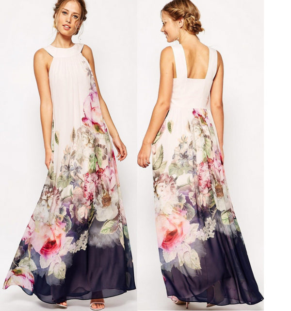 The Fleur Long Floral Evening Gown | Evarisluxe