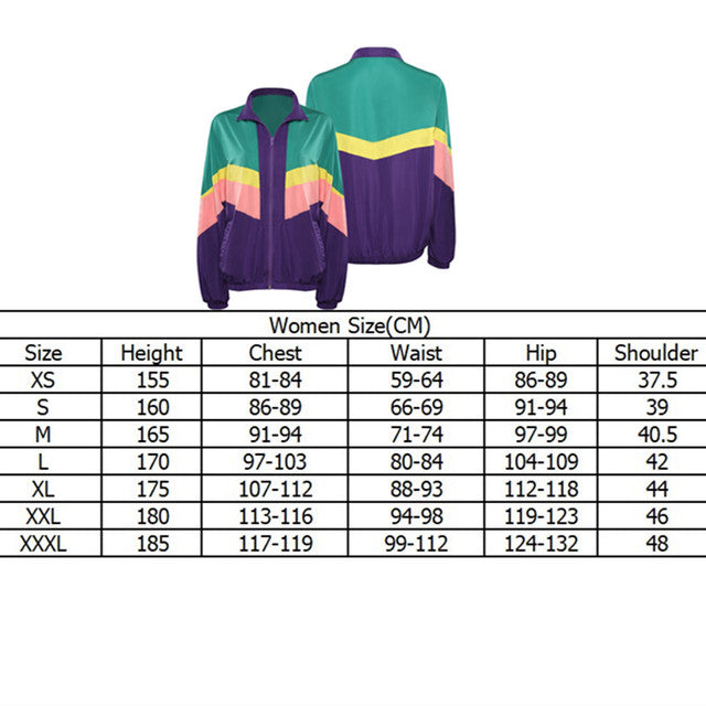80s 90s Vintage Colorful Jacket for Women Cosplay Outfit