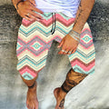 Casual Printed Cotton and Linen Summer Shorts
