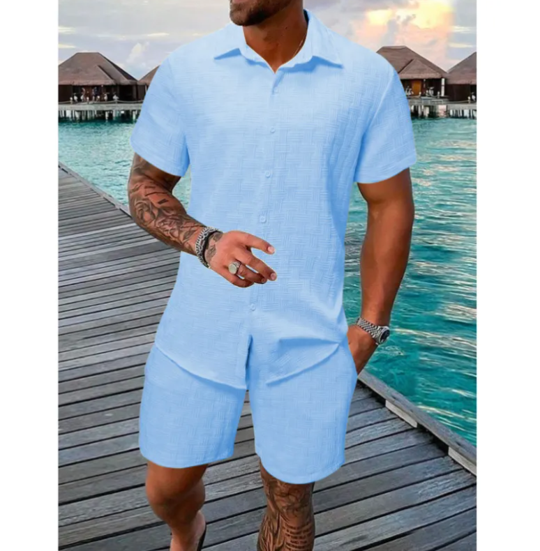 Summer Jacquard Black & White Suit