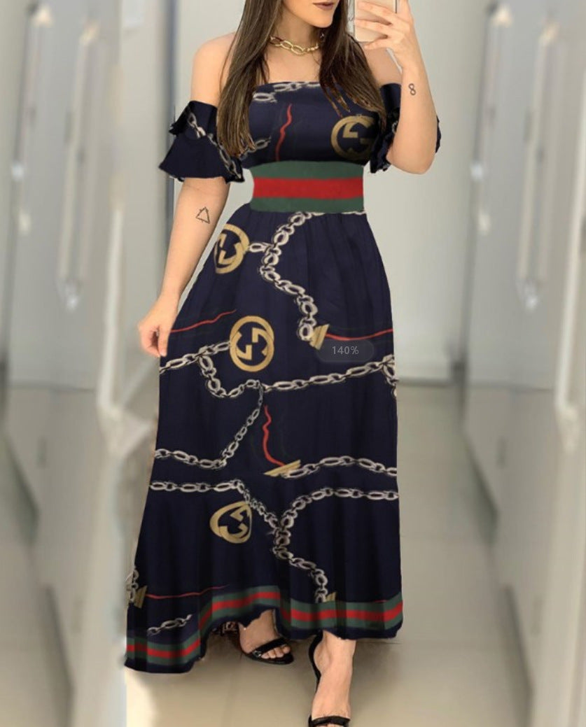 Off-Shoulder Floral Print Dress for Women