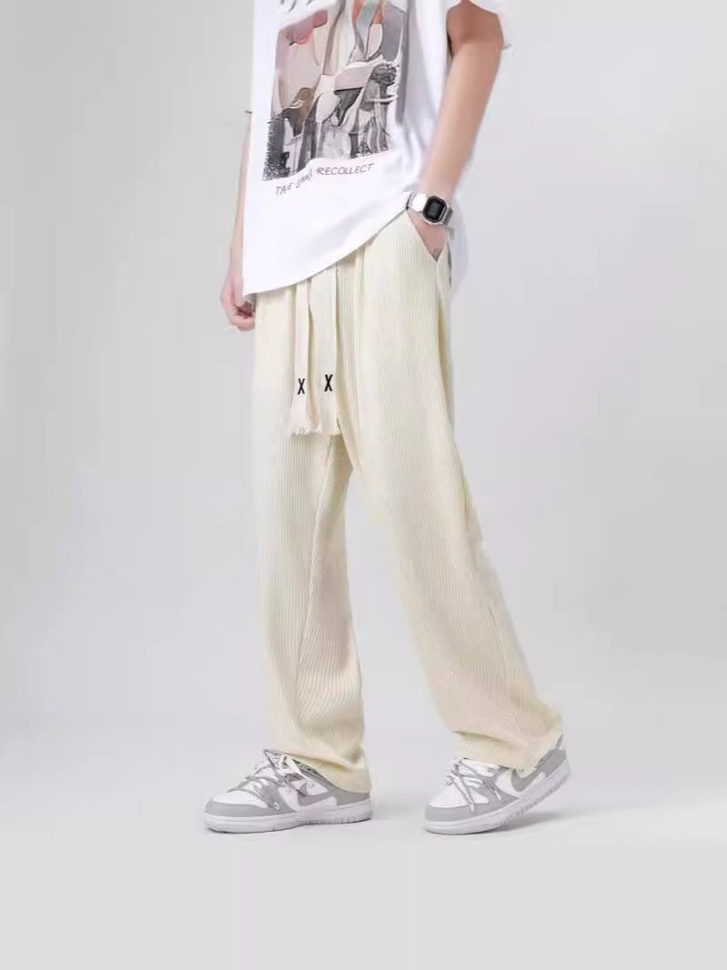 Men's Leisure Sports Two-Piece Set - Summer Thin Ice Silk Shirt