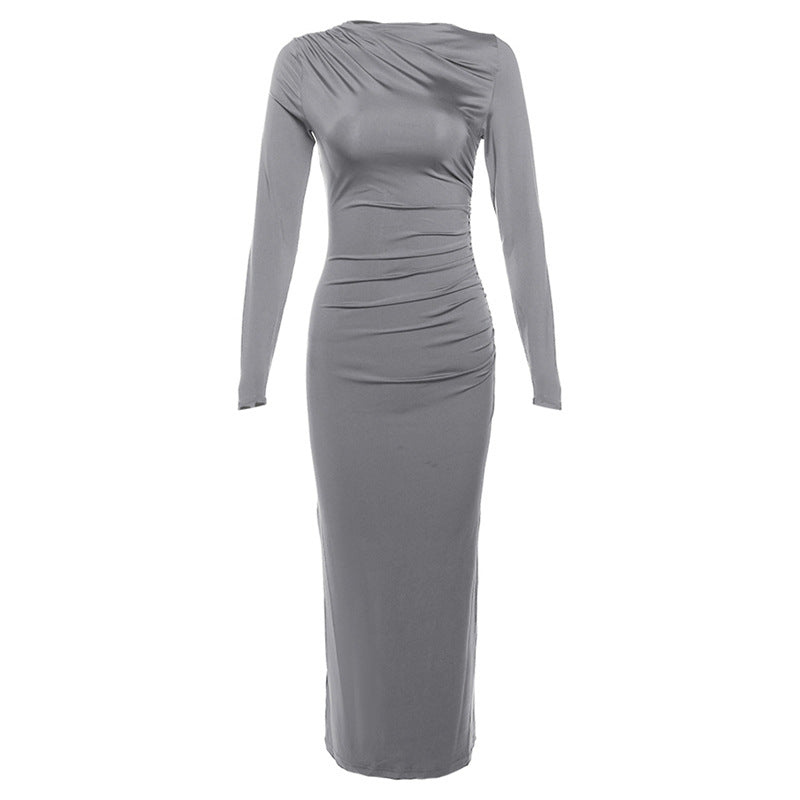2024 Spring Summer Women's Fashion Long Sleeve Dress