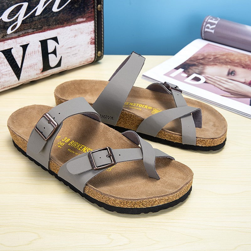 Summer Flat Sandals for Men and Women - Cork Slide Ons