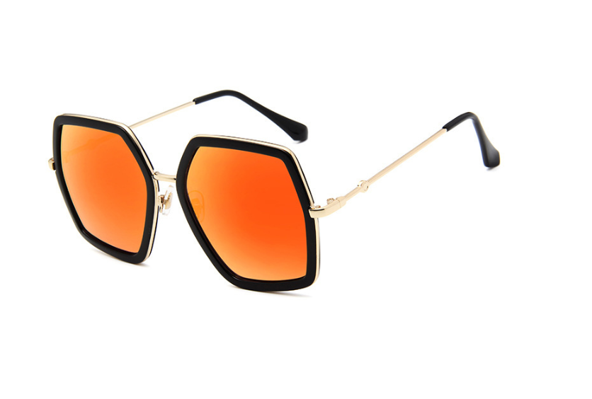Colorful Polygon Sunglasses for Women with Bee Design