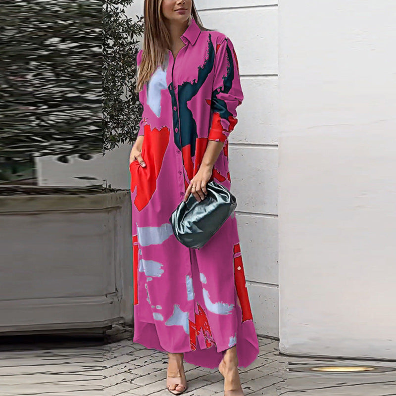 2024 Spring Women's Fashion Casual Printed Dress