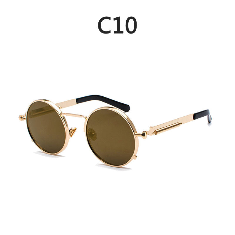Retro Steampunk Round Sunglasses for Men and Women