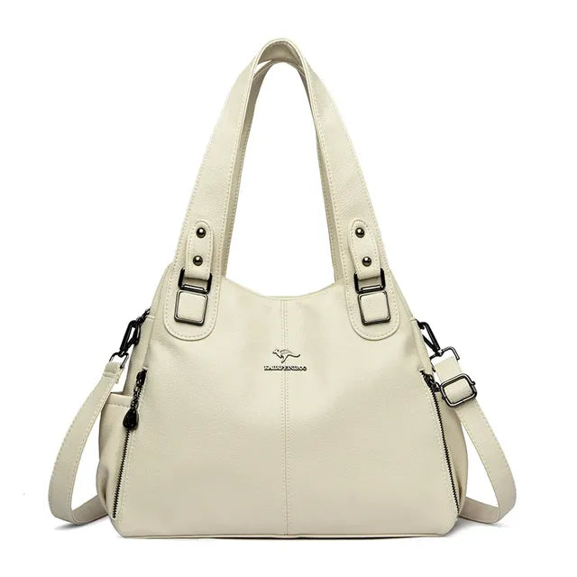 Evarisluxe Vintage PU Leather Large Tote Bag