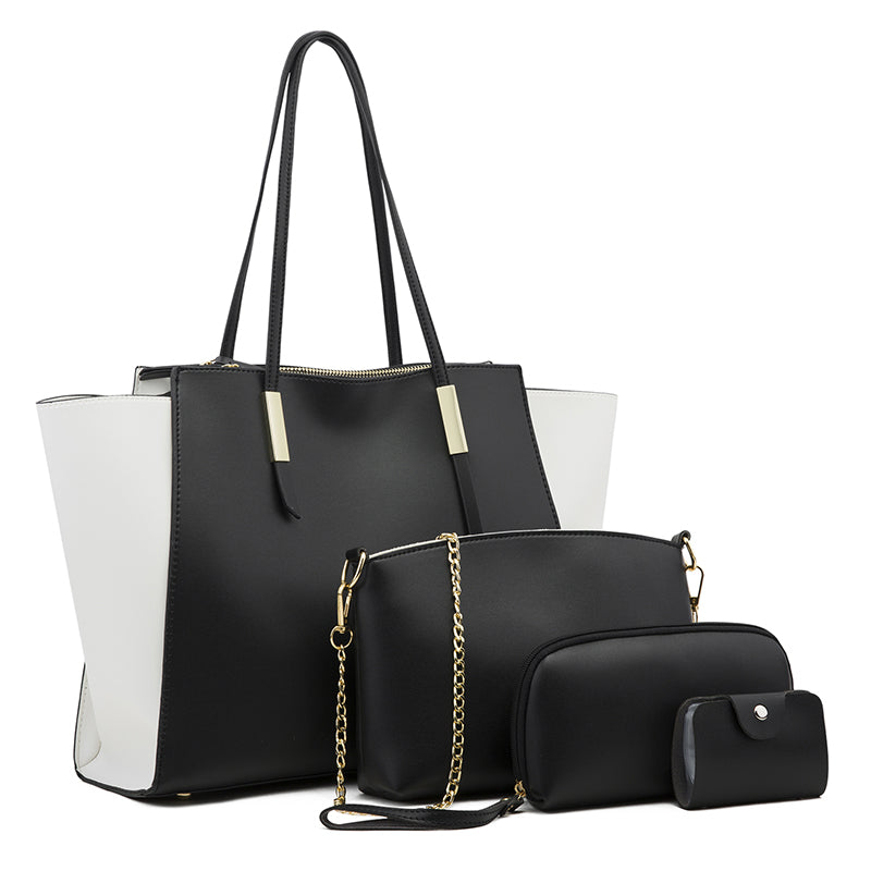Women's Solid Color Four-Piece Shoulder Bag Set