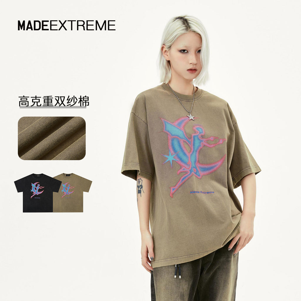 Extreme Short-Sleeved T-Shirt for Men and Women - Moon Print
