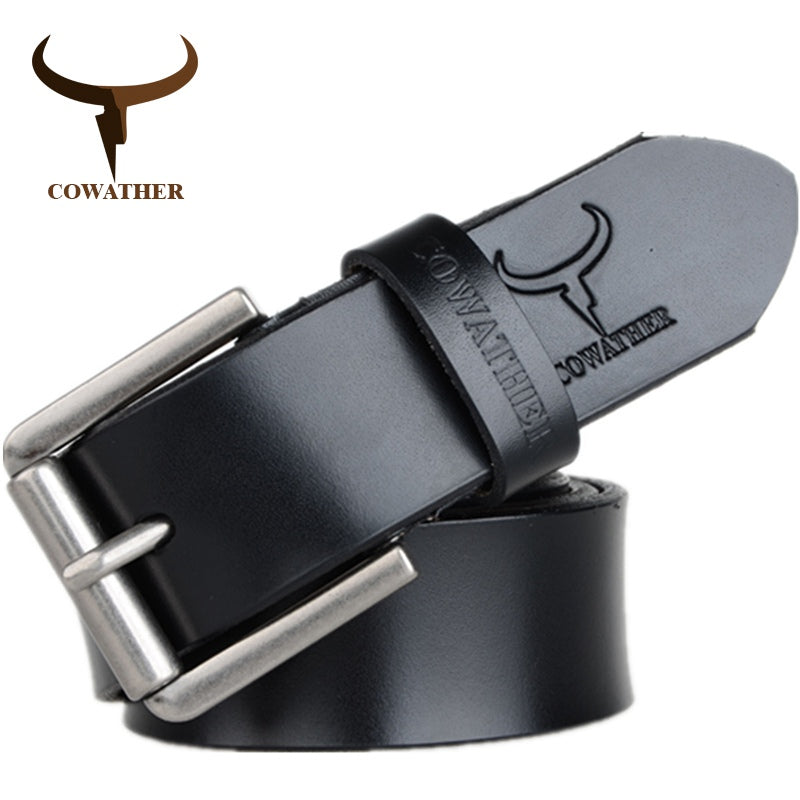 COWATHER Luxury Leather Belt for Men 100-130cm