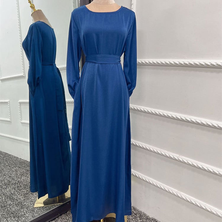 Soft Satin Scarf Gown Dress for Women