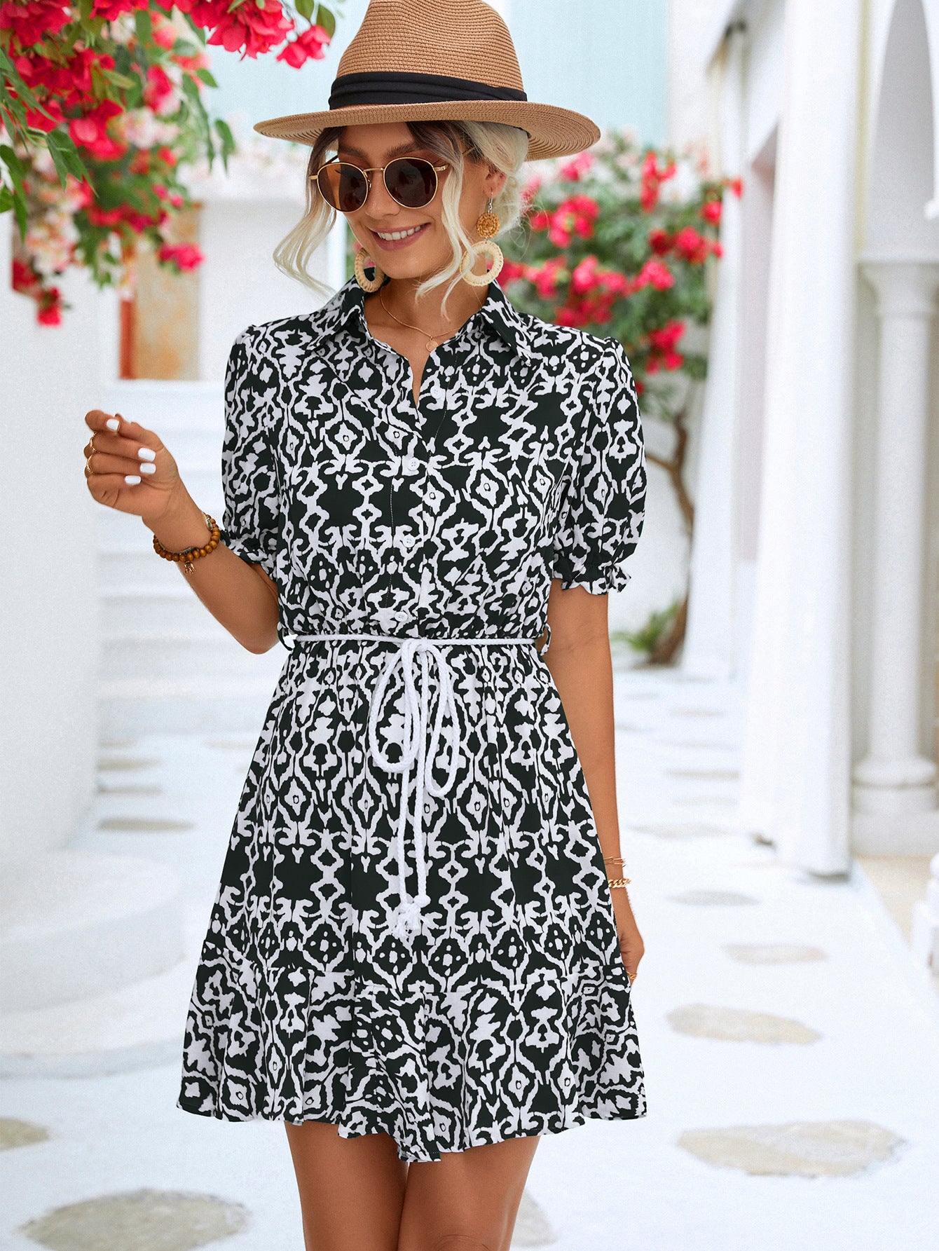 2023 Spring/Summer Floral Tie Dress for eBay/Amazon