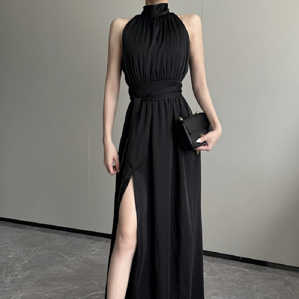 Evarisluxe Halter Neck A-Line Dress