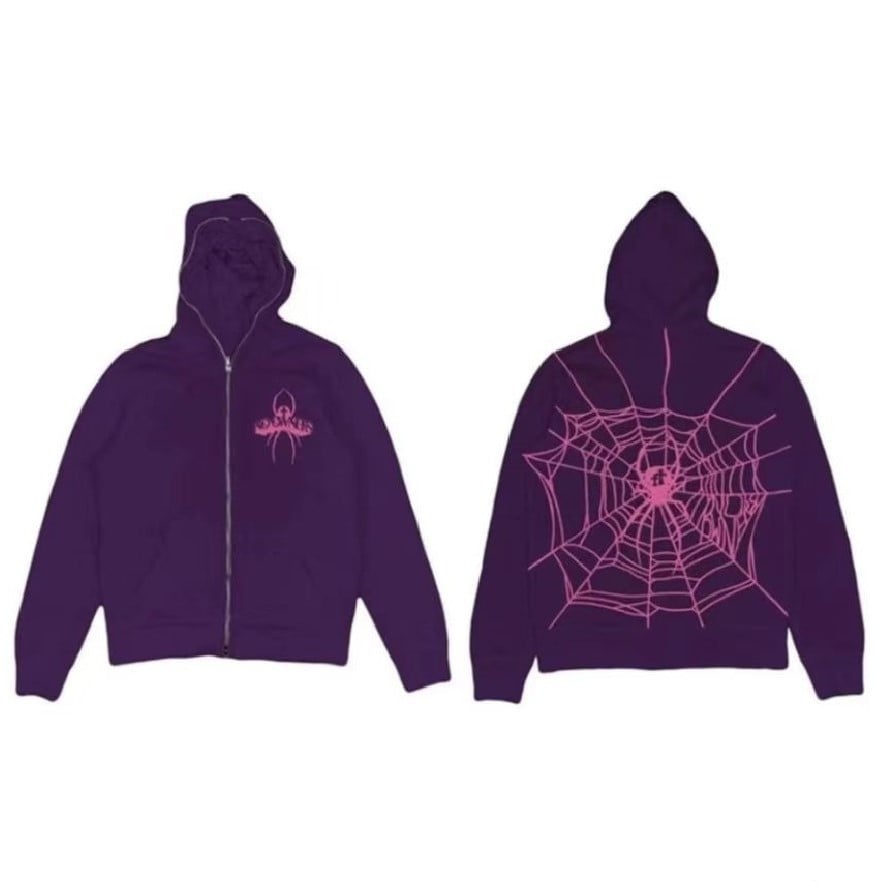 Spider Rhinestone Print Cardigan Jacket Combo