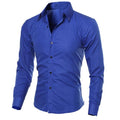 Slim Fit Long Sleeve Cotton Shirt for Men - British Style
