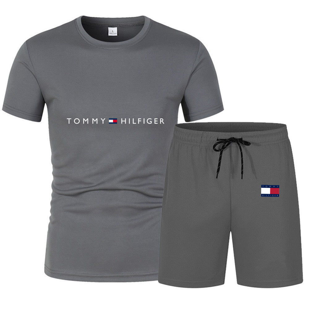 Men's Sports Set: Mesh T-Shirt & Shorts for Training
