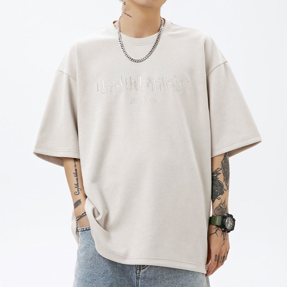 Vintage Y2K Oversized Suede T-Shirt for Men and Women