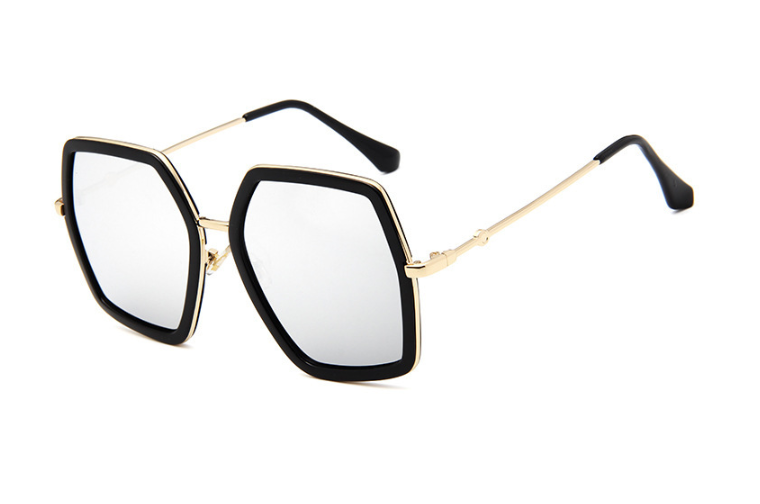 Colorful Polygon Sunglasses for Women with Bee Design