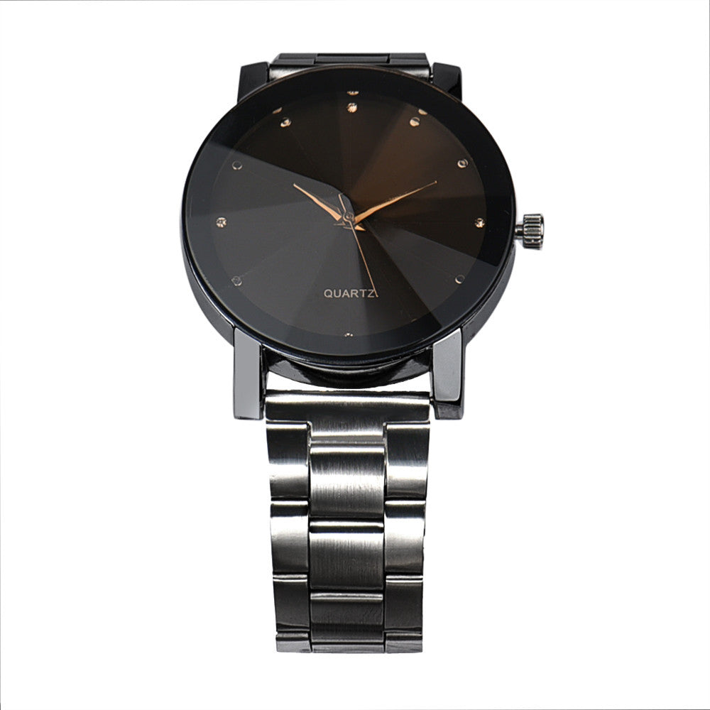 Creative Couple's Quartz Watches with Steel Band and Diamonds | Evarisluxe