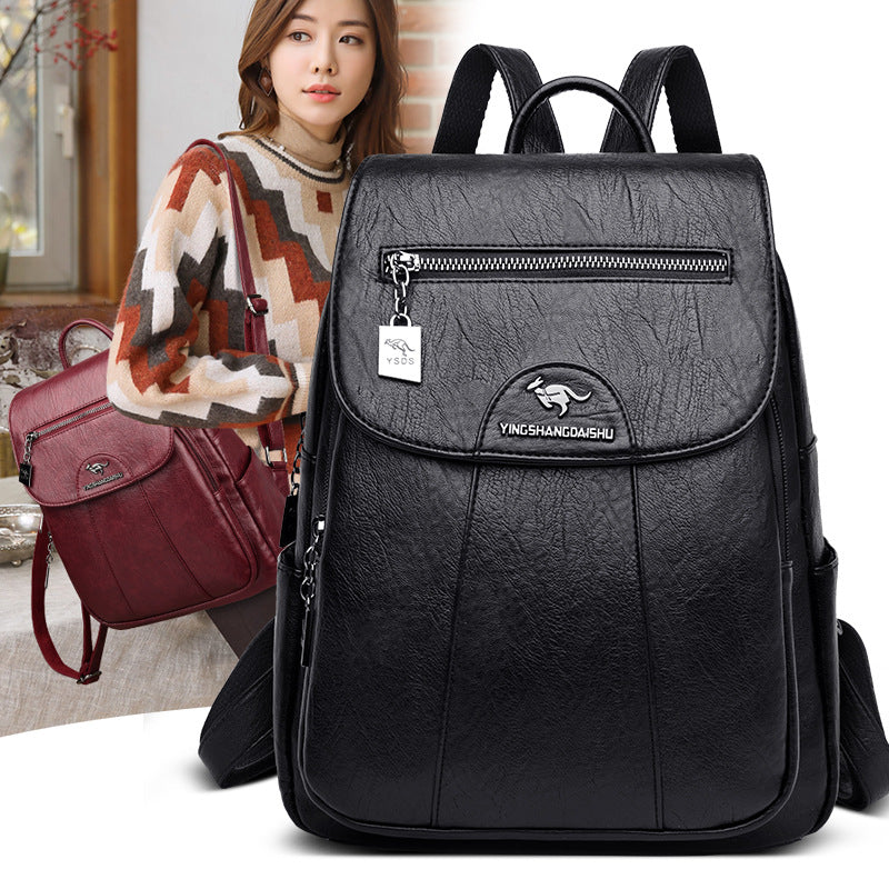 The Gardienne Anti-Theft Leather Backpack | Evarisluxe