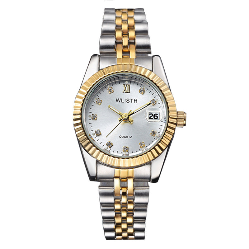 Fashionable Luminous Diamond Quartz Couple Watches | Evarisluxe