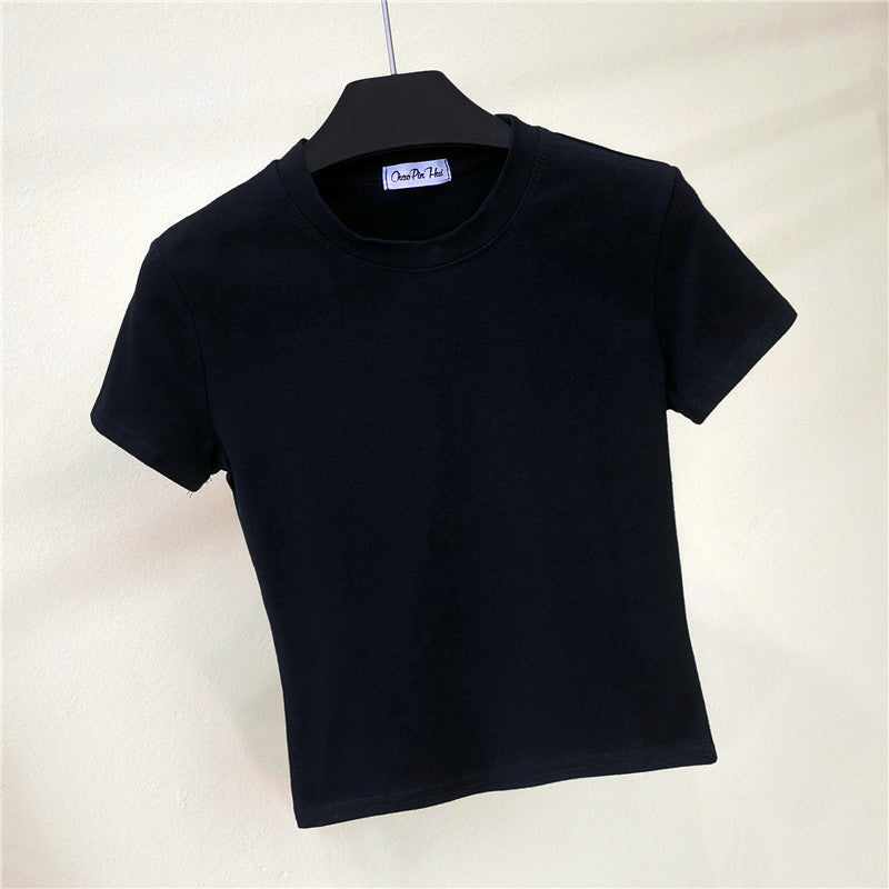 Summer Crop Top Women - Fitted High Waist Sports Tee
