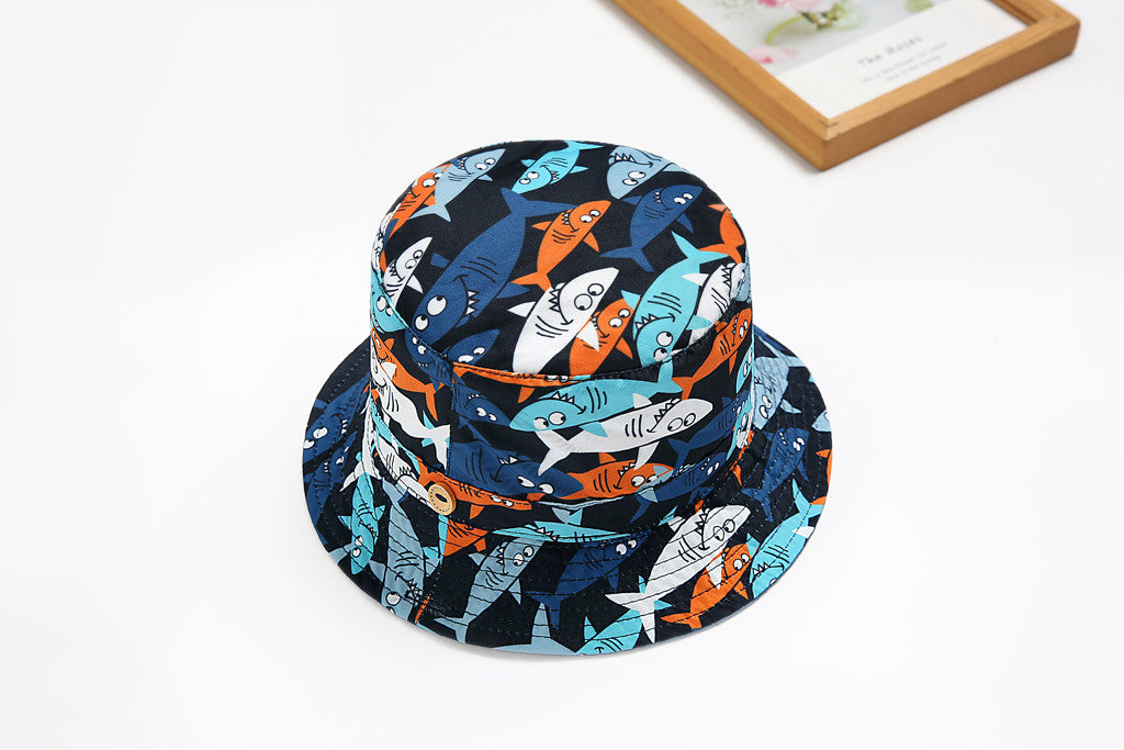 Kids' Fisherman Hat with Floral Print for Summer