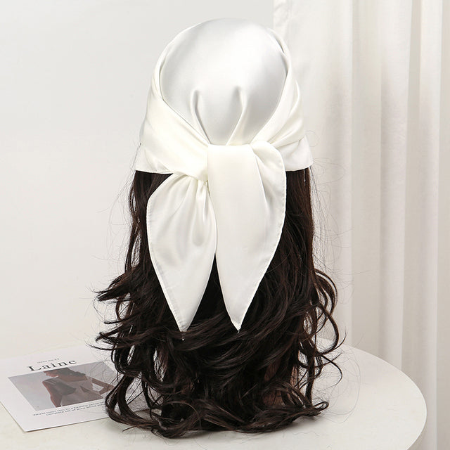 Evarisluxe Silk Satin Square Scarf
