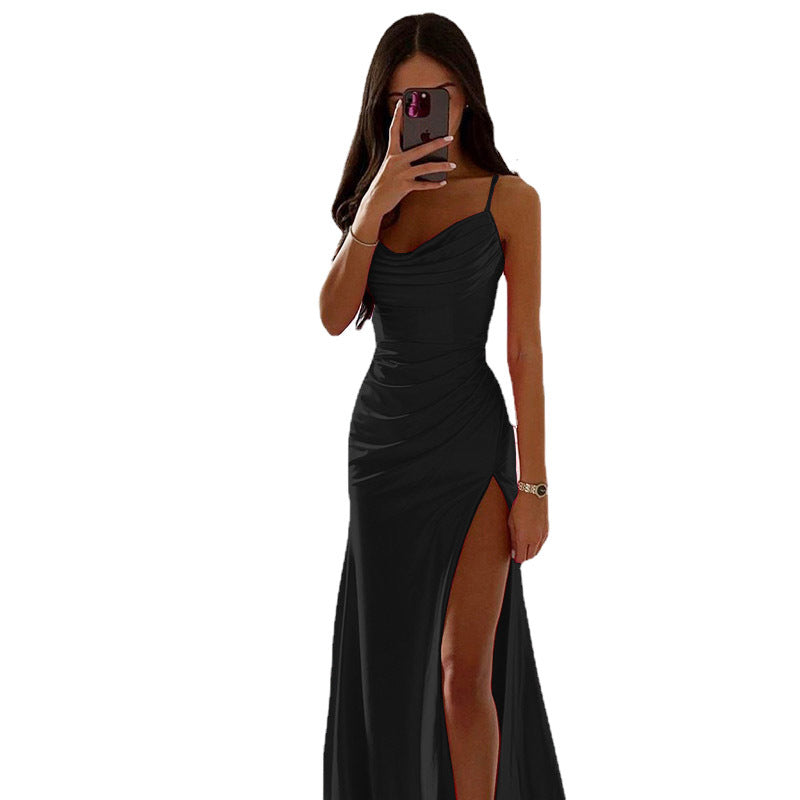 2023 Spring Satin Strapless Bodycon Dress
