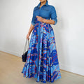 Women's Printed Lapel Dress
