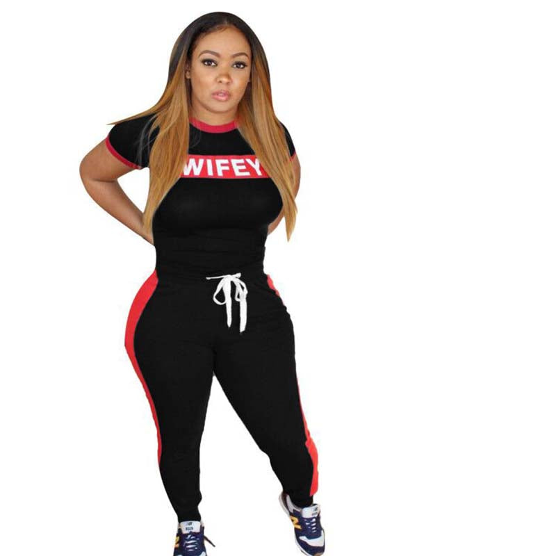 Summer Women's Printed Color Block Two-Piece Set