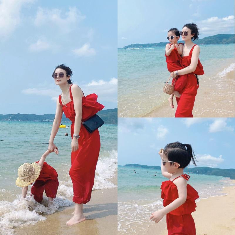 2018 New Style Mother-Daughter Pleated Dresses