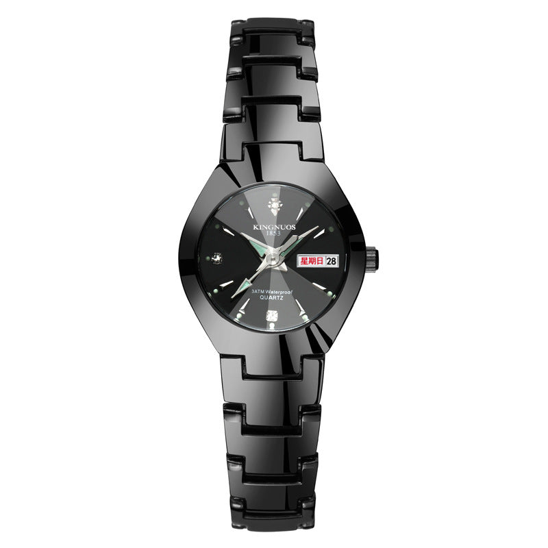 Automatic Quartz Tungsten Couple Watches with Luminous Dial