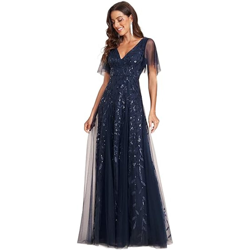 Evarisluxe Elegant Long Evening Dress for Women