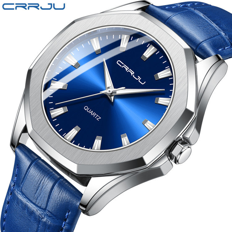 CRRJU Leather Watch 5015 for Men and Women