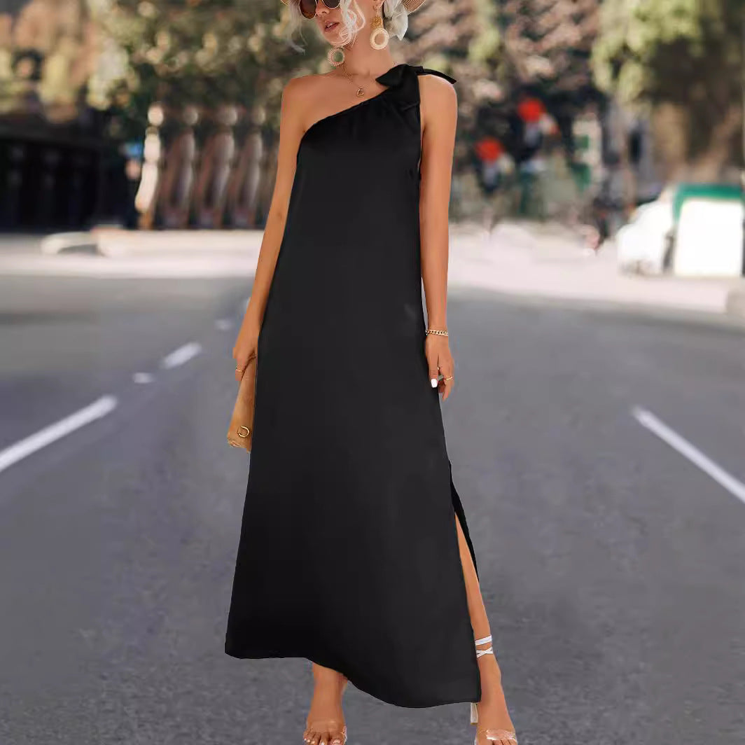 2023 Spring/Summer Women's One-Shoulder Dress