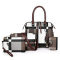 Fashionable Women's 3-Piece Color-Block Handbag Set