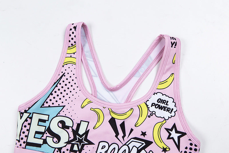 Cartoon Print Yoga Set for Women (Two-Piece)