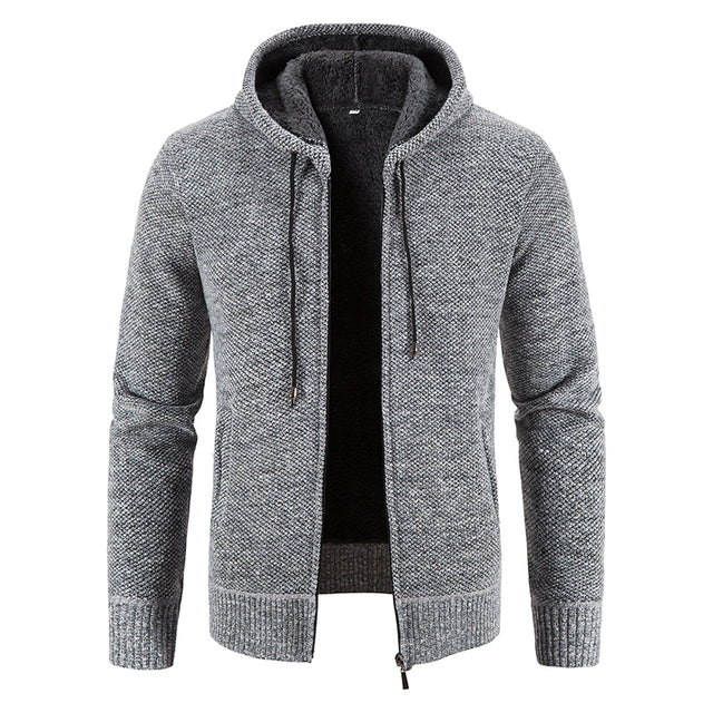 Winter Thick Hooded Cardigan for Men - Slim Fit Sweater