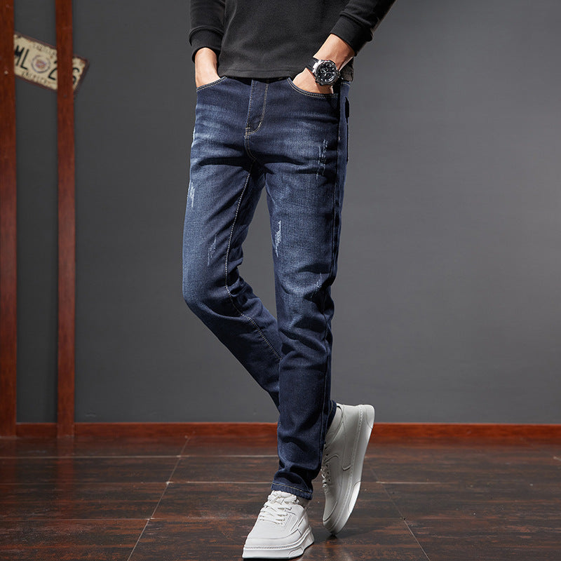 Men's Stretchy Soft Jeans - Slim Fit Casual Trousers