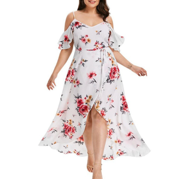 The Fleur Tropicale Plus Size Floral Dress | Evarisluxe