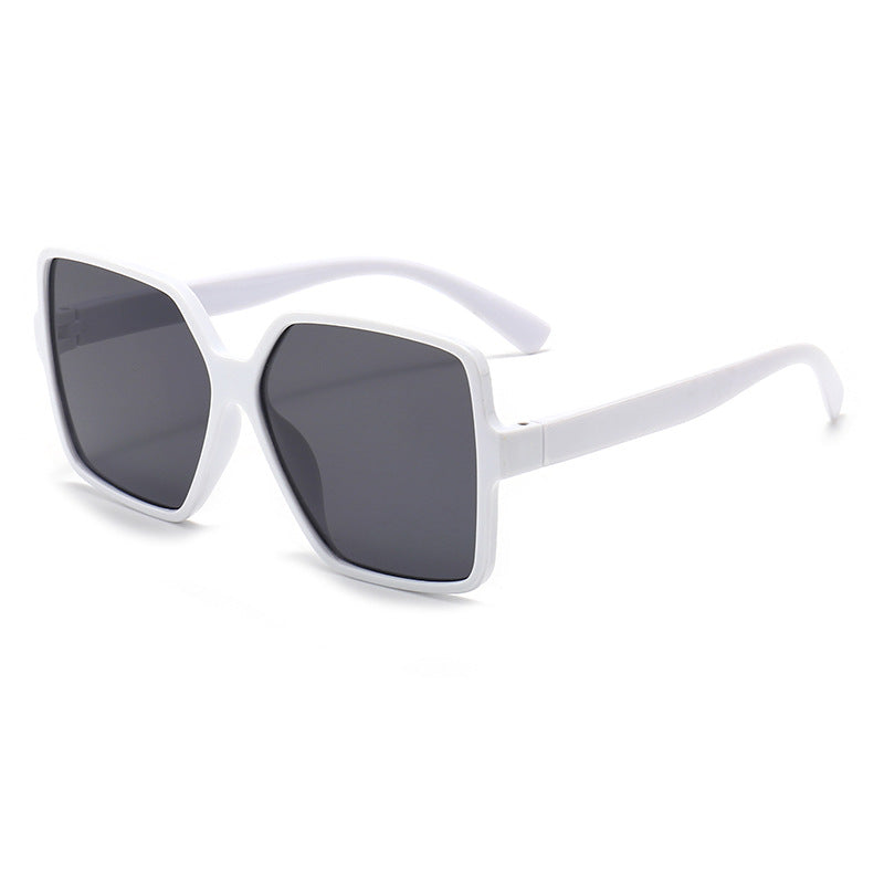 Oversized Black Square Sunglasses for Women with Mirror