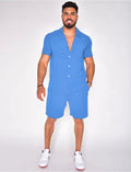 Men's Cotton Linen Summer Set - Hawaiian Style