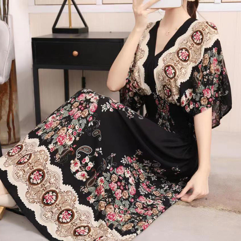 Southeast Asia Travel Floral Cotton Dress for Summer