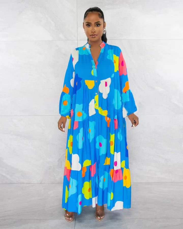 Evarisluxe Floral Print Maxi Dress