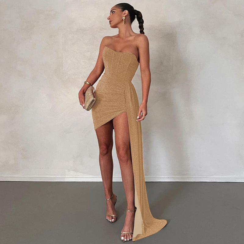 2024 Spring Women's Sexy Wrap Dress with Lace-Up Design